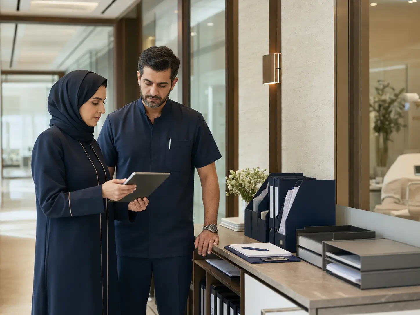 Healthcare quality and clinical operations professionals reviewing compliance records